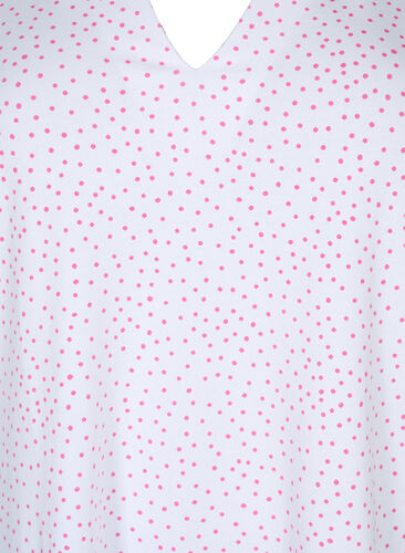 T-skjorte i bomull med striper og v-hals , B.White/S. Pink Dot, Packshot image number 2
