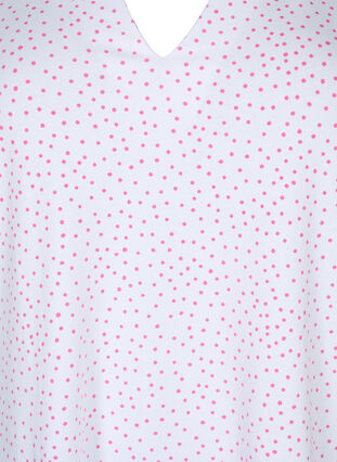 T-skjorte i bomull med striper og v-hals , B.White/S. Pink Dot, Packshot image number 2