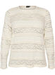 Bluse med blonder og lange ermer, Vanilje, Packshot image number 0