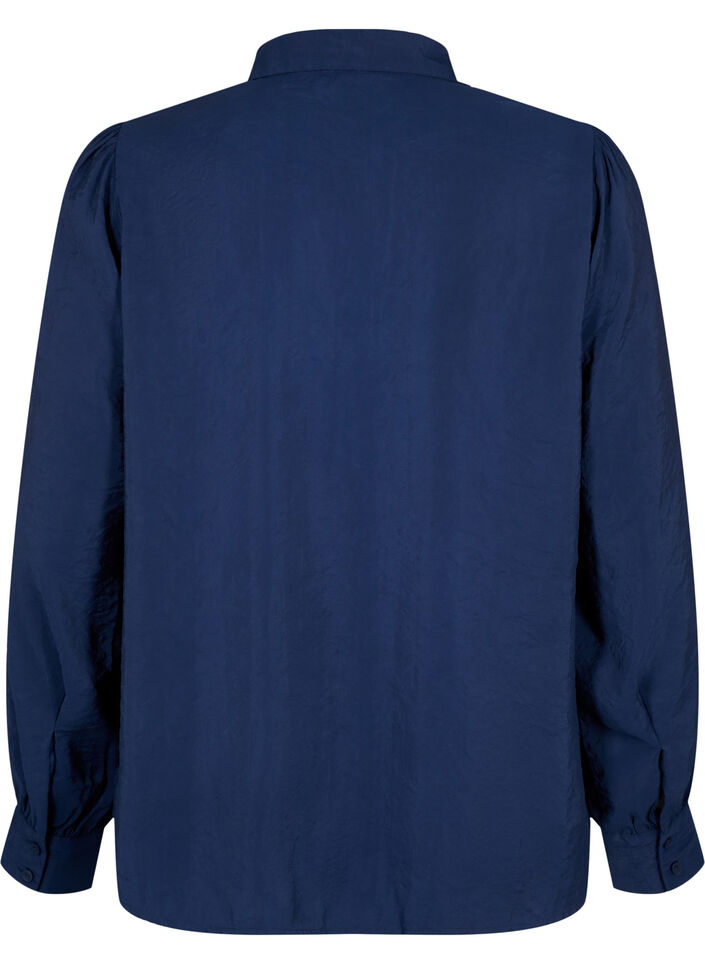 Langermet skjorte i Tencel ™ Modal, Navy Blazer, Packshot image number 1
