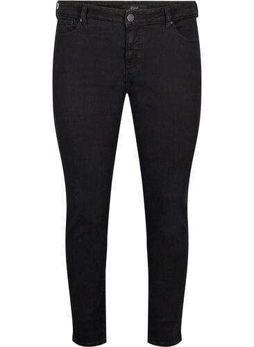 Emily jeans med vanlig liv og smal passform, Black, Packshot image number 0