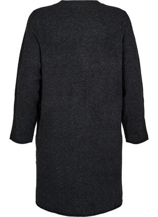 Zizzi Strikket kjole med splitter, Dark Grey Melange, Packshot image number 1