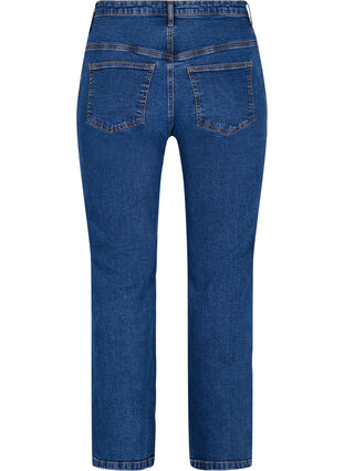  Gemma jeans med høy midje og rett passform , Dark blue, Packshot image number 1