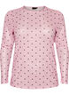 Mesh bluse med trykk, Rosa, Packshot image number 0