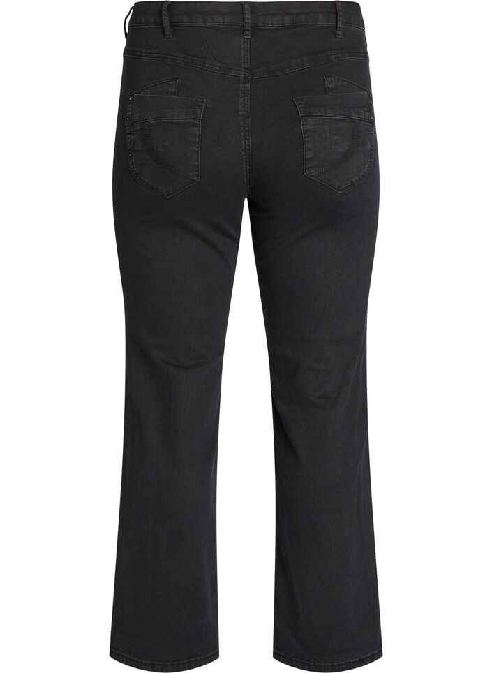 Regular fit Gemma jeans med h&oslash;y midje, Svart, Packshot image number 1
