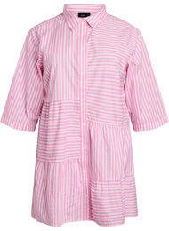 Stripet tunika med 3/4 ermer og A-linjeform, Bonbon White stripe