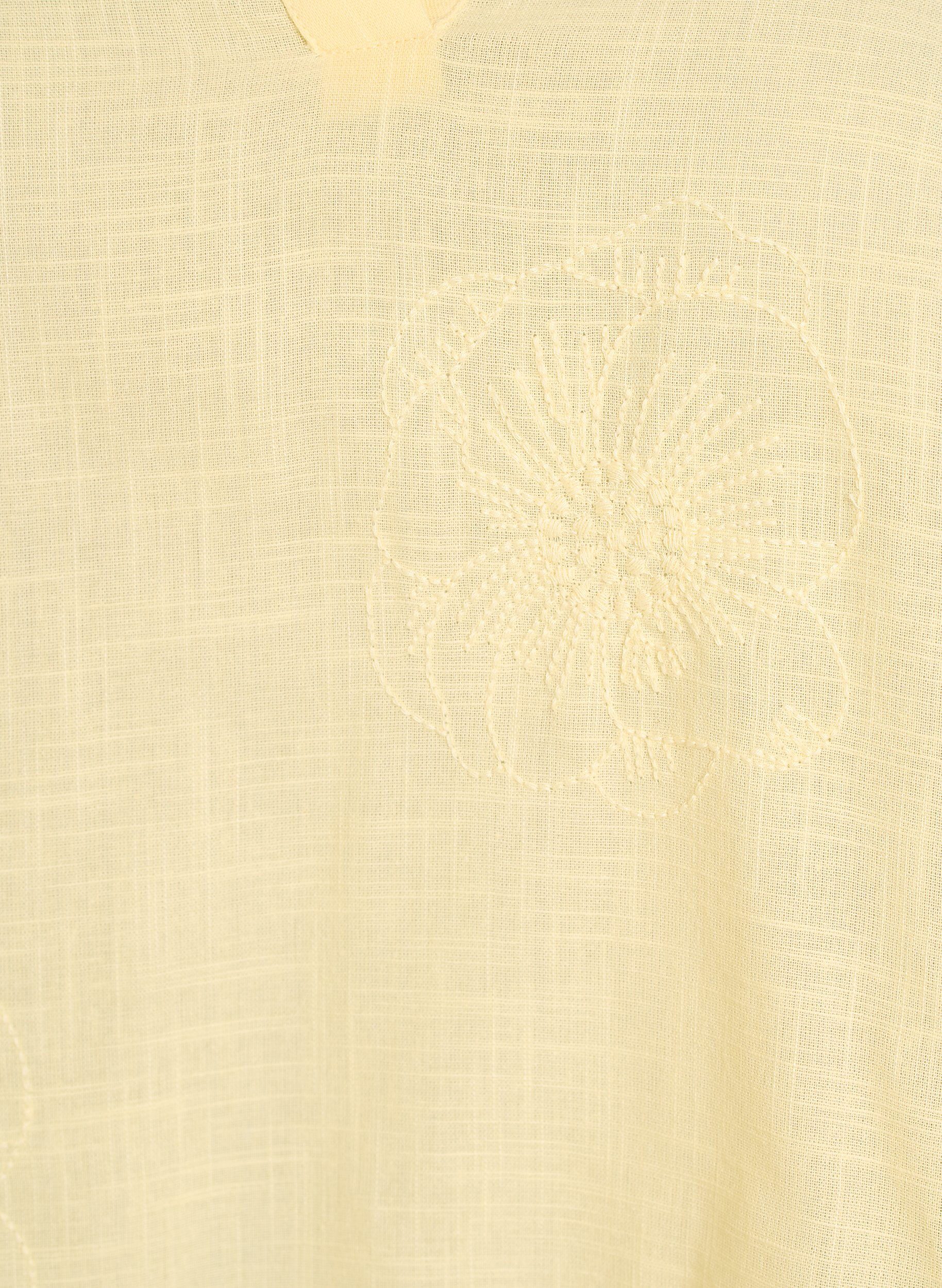 ZizziBluse i bomull med broderte detaljer og 3/4 ermer, Gul, Packshot image number 2