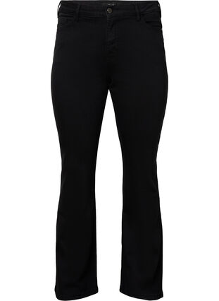 Ellen bootcut jeans med høyt liv, Black, Packshot image number 0
