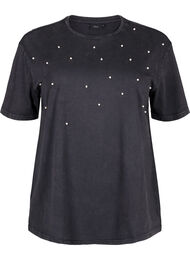 T-skjorte med perler, Grey washed