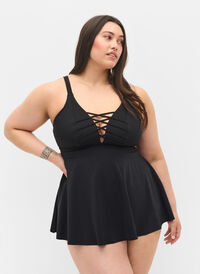 Badekjole med snøredetaljer, Black, Model