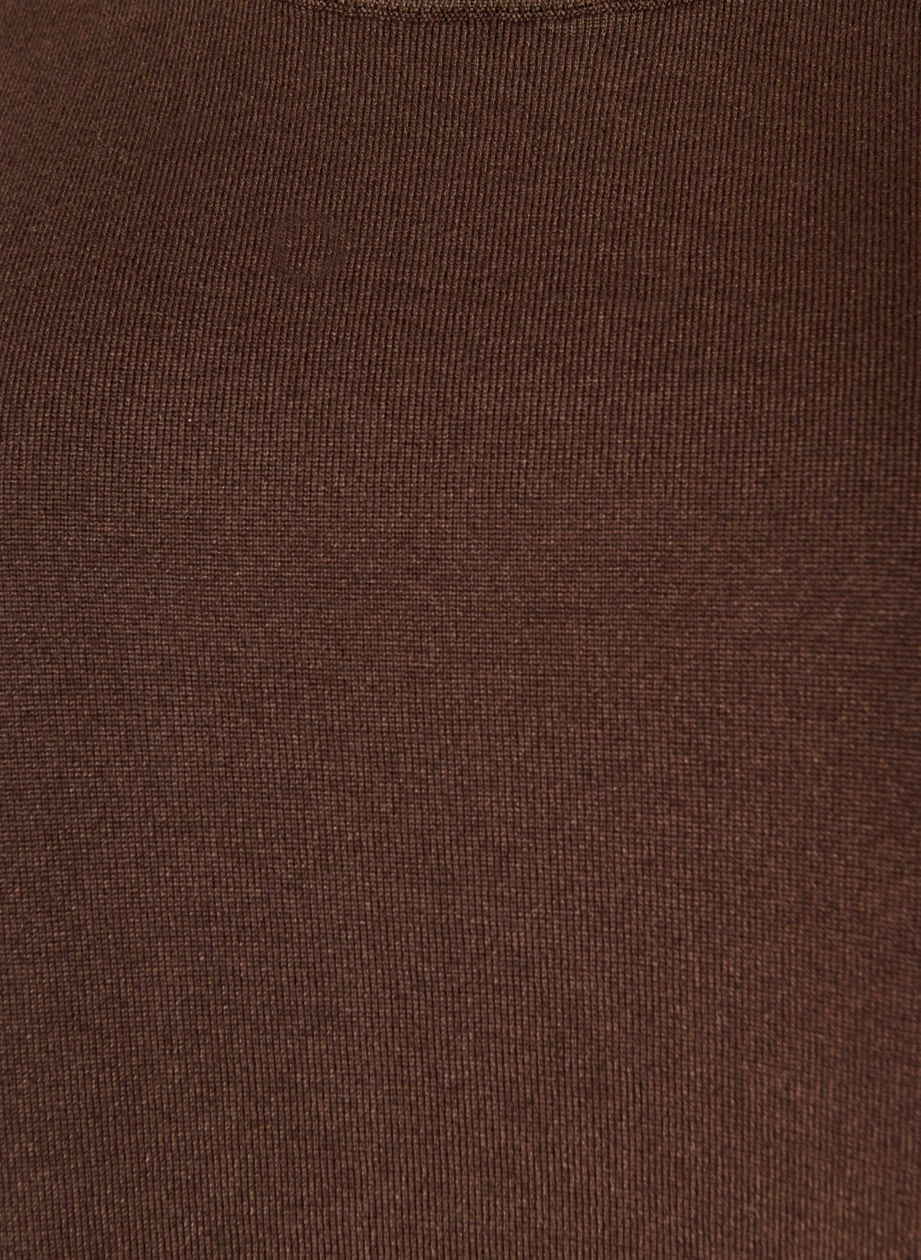 ZizziFinstrikket bluse med korte ermer, Brun, Packshot image number 2