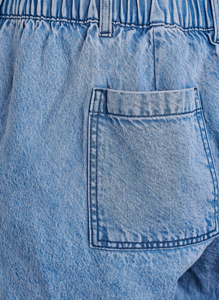 L&oslash;se denimshorts med h&oslash;y midje, Bl&aring;, Packshot image number 3