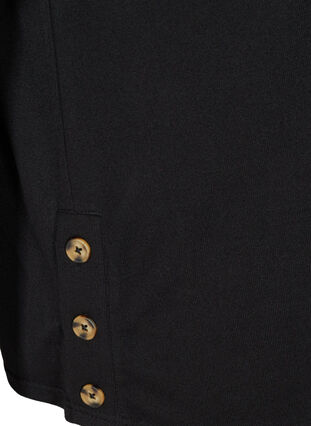 Bluse med 3/4-ermer og knapper, Black, Packshot image number 3