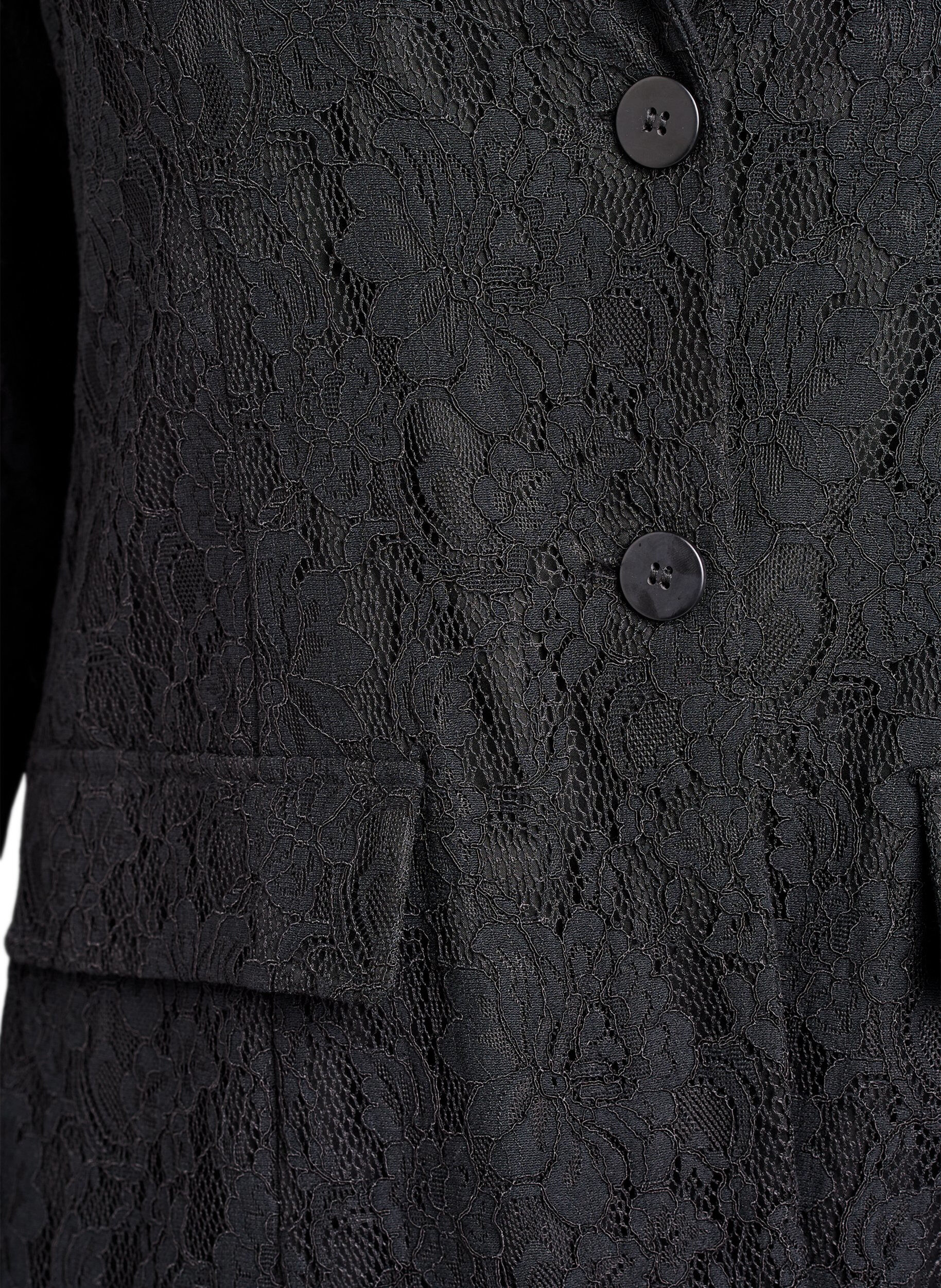 Zizzi Blondeblazer med knappelukking, Svart, Packshot image number 2