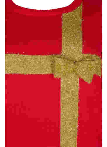 Julegenser med lurex, Red W/gold lurex, Packshot image number 2