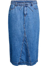 Denim maxiskjørt med knytebelte, Blue Denim
