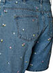 Denimshorts med broderte blomster, Bl&aring;, Packshot image number 3