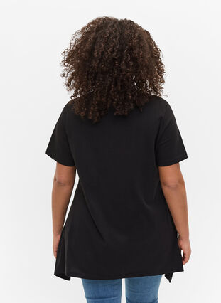 T-skjorte i bomull med A-form, Black FIERCE, Model image number 1