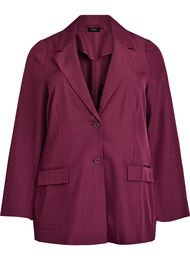 Blazer med lommer og splitter, M&oslash;rk Bordeaux