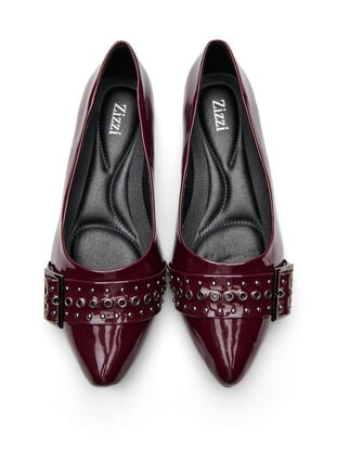 Zizzi Wide fit - Ballerina med stropp og studs, Decadent Chocolate, Packshot image number 2