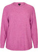 Melert strikkebluse med rund hals, Lilla, Packshot image number 0