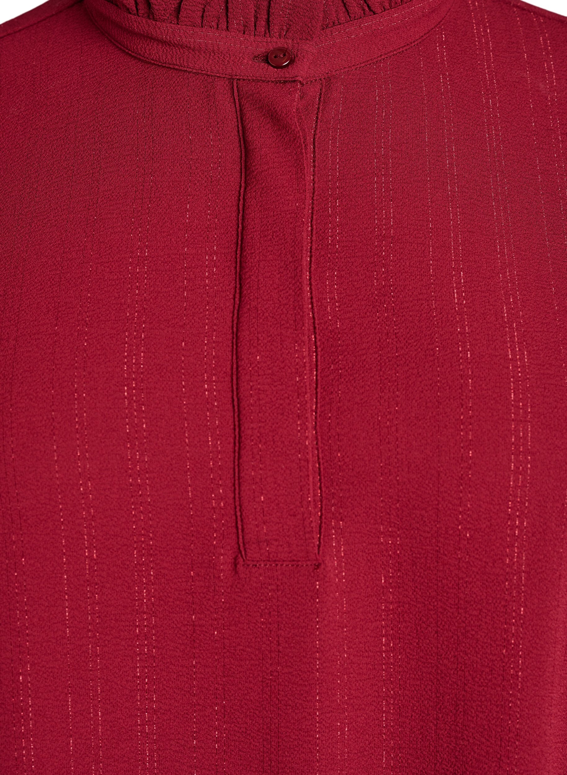 ZizziKort kjole med volanger og glitter, M&oslash;rk Bordeaux, Packshot image number 2