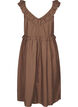Ermeløs midikjole med volangedetaljer, Brun, Packshot image number 1