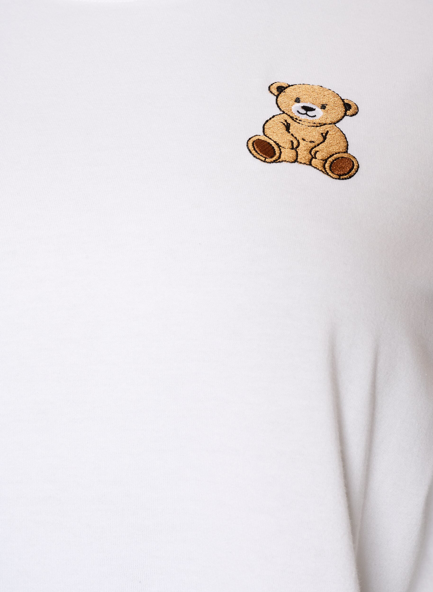 ZizziT-skjorte i &oslash;kologisk bomull med teddybj&oslash;rnmotiv, Hvit, Packshot image number 2