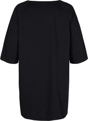 Kjole med 3/4-ermer og lommer, Black, Packshot image number 1