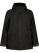 Kort softshell-jakke med lommer, Black, Packshot image number 0