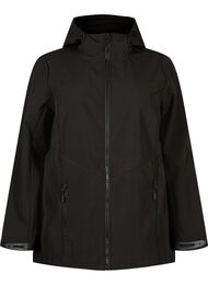 Kort softshell-jakke med lommer, Black