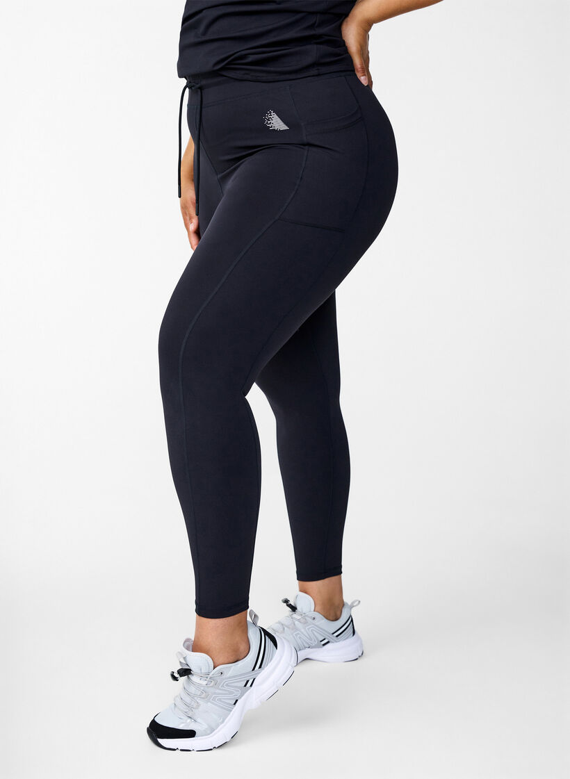 7/8-treningstights med lommer, Black, Model