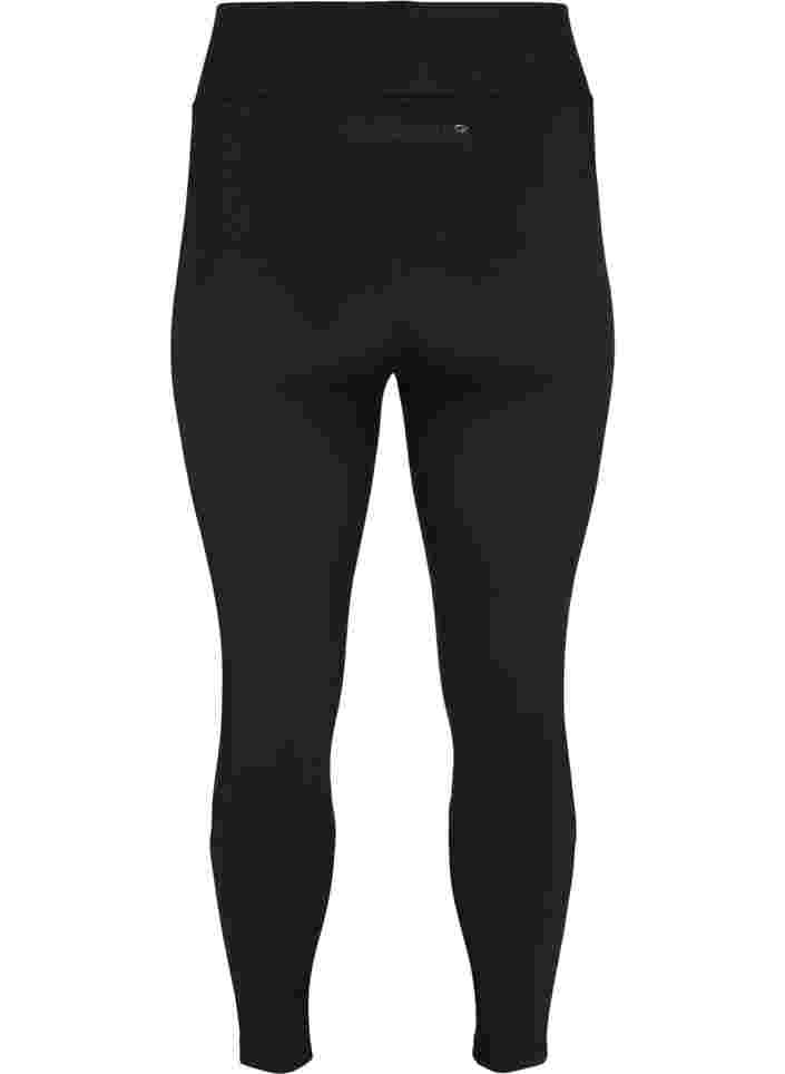 Cropped treningstights med baklomme, Black, Packshot image number 1