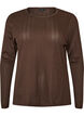 &Oslash;kologisk bomulls pyjamatopp med hullbroderi, Brun, Packshot image number 0