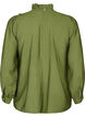 Bluse i viskose med volanger, Loden Green, Packshot image number 1