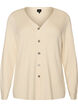 Finstrikket cardigan med dekorative knapper, Vanilje, Packshot image number 0