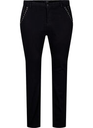 Super slim Amy jeans med snøredetaljer, Black