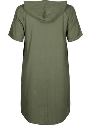 Zizzi Hettekjole i bomullsblanding med lin, Deep Lichen Green, Packshot image number 1