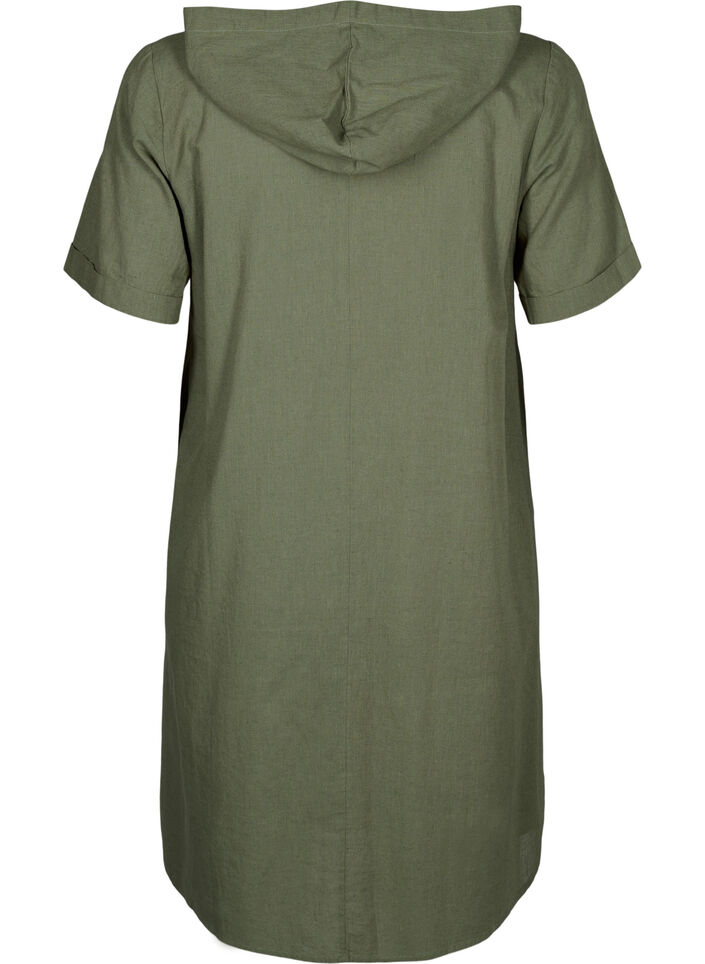 Hettekjole i bomullsblanding med lin, Deep Lichen Green, Packshot image number 1