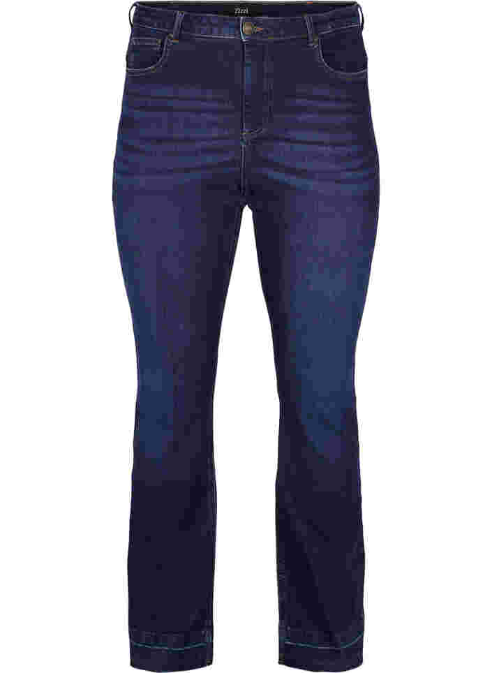 Ellen bootcut jeans med høyt liv, Dark blue, Packshot image number 0