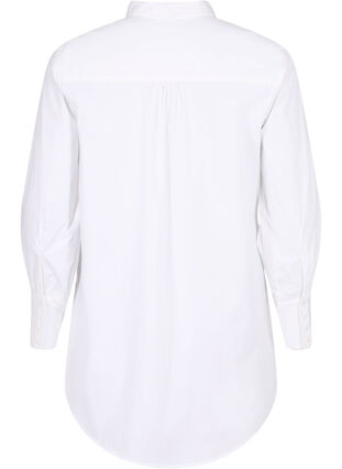 Lang bomullskjorte, Bright White, Packshot image number 1