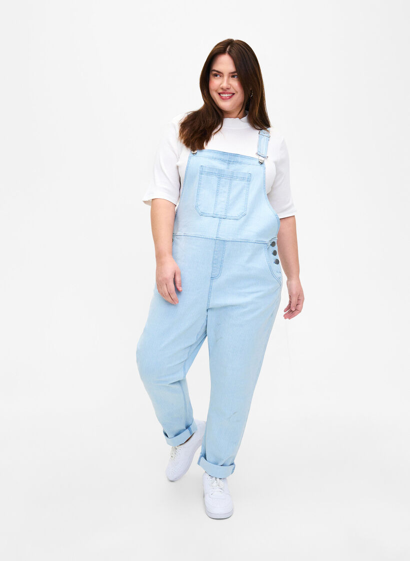 Striped denim snekkerbukser, L. Blue Denim Stripe, Model