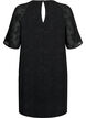Kjole med struktur og korte ermer , Black, Packshot image number 1