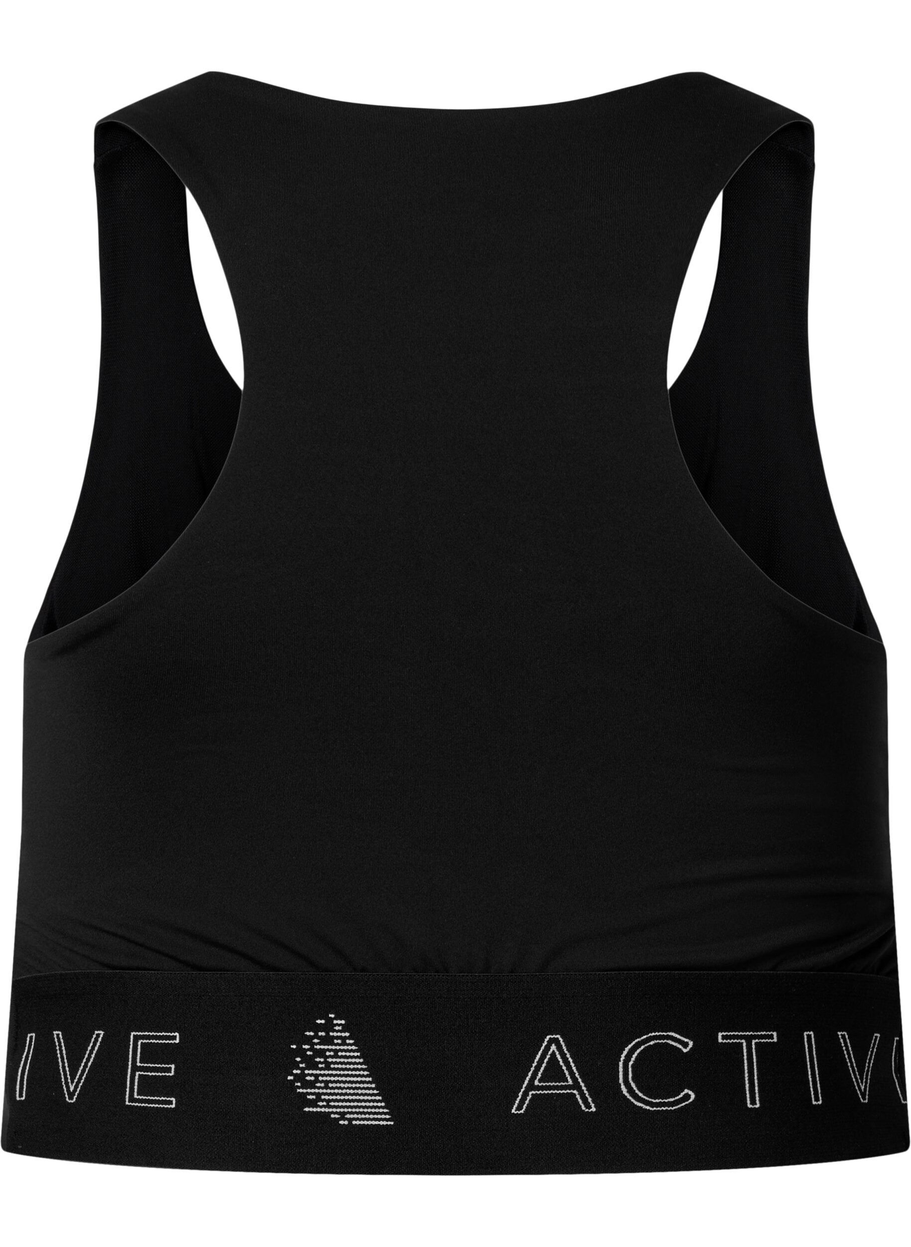 Zizzi Sports-BH med krysset rygg, Black, Packshot image number 1