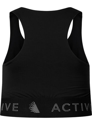 Sports-BH med krysset rygg, Black, Packshot image number 1