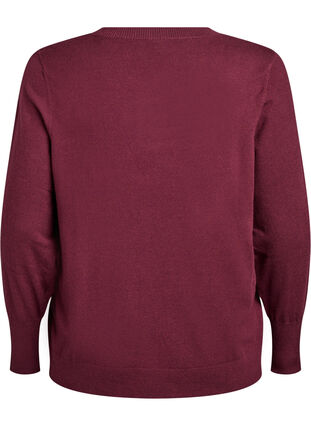 Zizzi FLASH – strikket bluse med rund hals, Rød, Packshot image number 1
