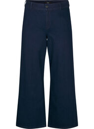 Jeans med høy midje og vide ben, Unwashed