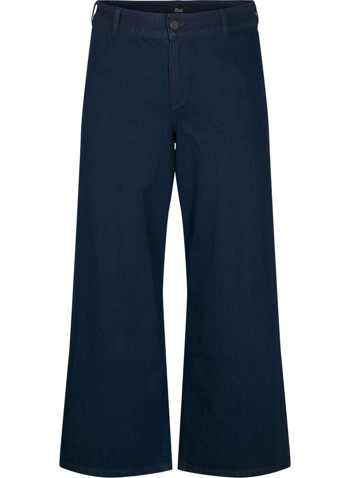 Jeans med høy midje og vide ben, Unwashed, Packshot