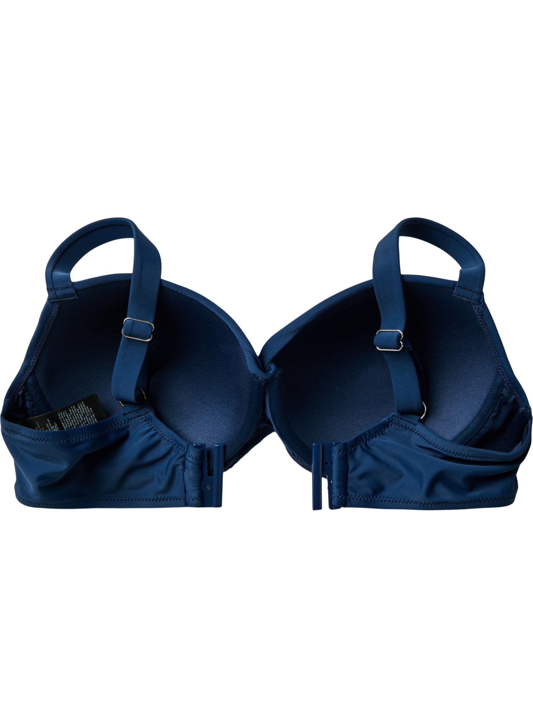 ZizziBikinitopp med b&oslash;yler og drapering, Bl&aring;, Packshot image number 4