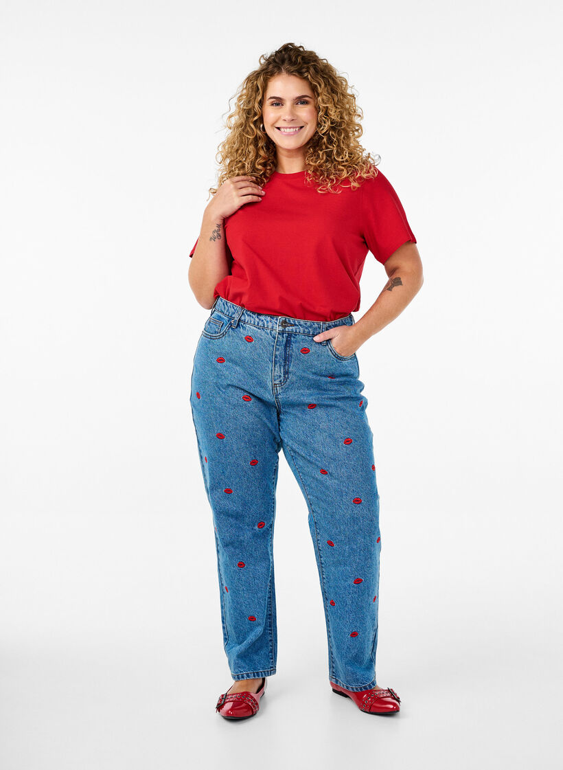 T-skjorte i økologisk bomull med rund hals, Salsa, Model image number 2